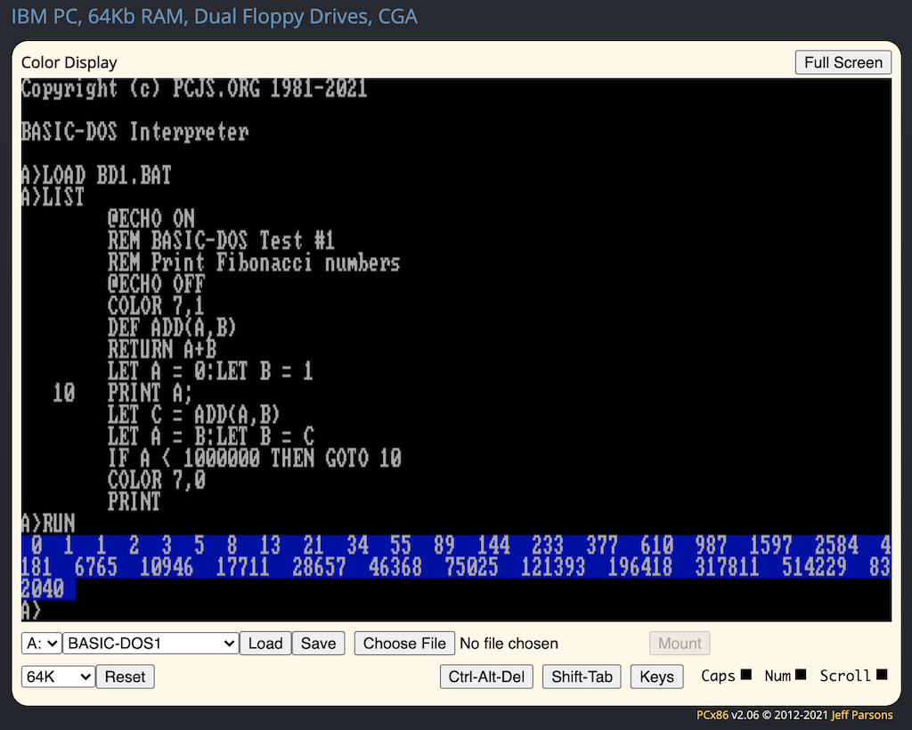 BASIC-DOS Demo #1